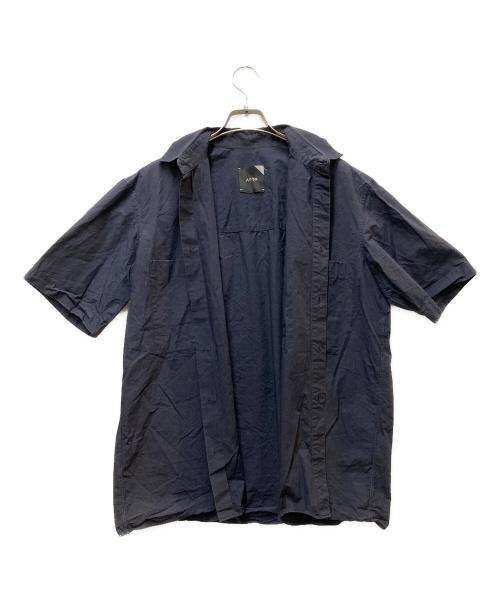 ATON（エイトン）ATON (エイトン) REGULAR COLLAR S/S SHIRT ネイビー サイズ:2の古着・服飾アイテム