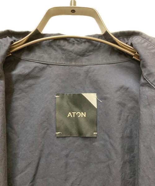 ATON（エイトン）ATON (エイトン) REGULAR COLLAR S/S SHIRT ネイビー サイズ:2の古着・服飾アイテム