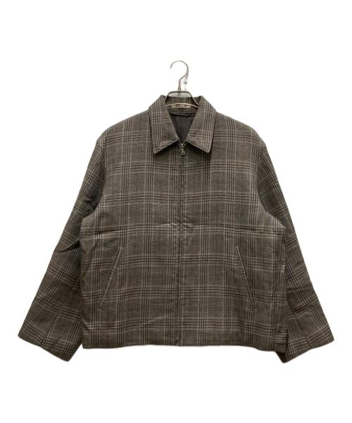 AURALEE（オーラリー）AURALEE (オーラリー) DOUBLE FACE CHECK ZIP BLOUSON ブラウン サイズ:3の古着・服飾アイテム