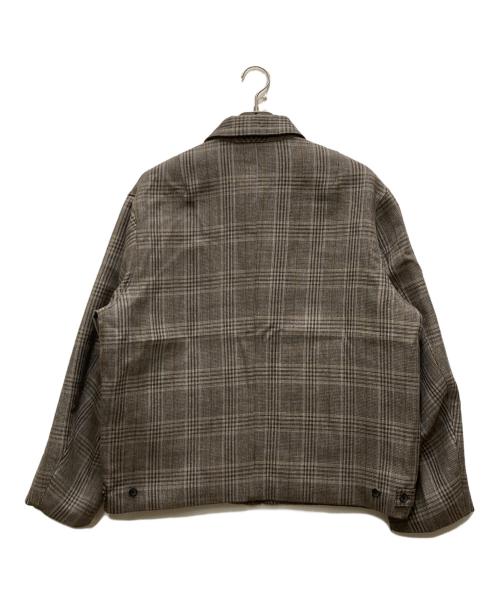 AURALEE（オーラリー）AURALEE (オーラリー) DOUBLE FACE CHECK ZIP BLOUSON ブラウン サイズ:3の古着・服飾アイテム