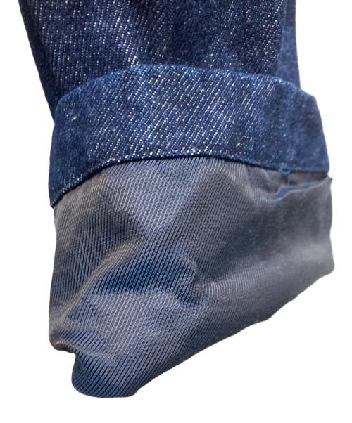 Engineered Garments（エンジニアドガーメンツ）Engineered Garments (エンジニアドガーメンツ) ノーカラーデニムジャケット ブルー サイズ:Sの古着・服飾アイテム