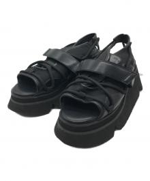 UN3D.（アンスリード）の古着「WAVE CODE VOLUME SOLE SANDAL」｜ブラック