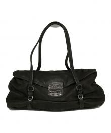 PRADA（プラダ）の古着「パイソン切替レザーワンショルダーバッグ」｜ブラウン