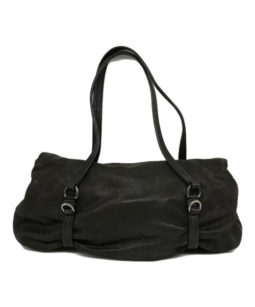 PRADA（プラダ）PRADA (プラダ) パイソン切替レザーワンショルダーバッグ ブラウンの古着・服飾アイテム