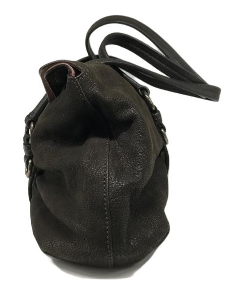 PRADA（プラダ）PRADA (プラダ) パイソン切替レザーワンショルダーバッグ ブラウンの古着・服飾アイテム