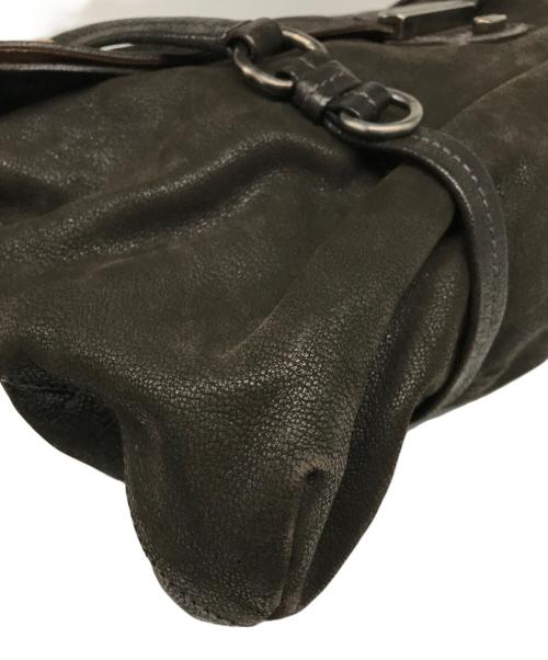 PRADA（プラダ）PRADA (プラダ) パイソン切替レザーワンショルダーバッグ ブラウンの古着・服飾アイテム