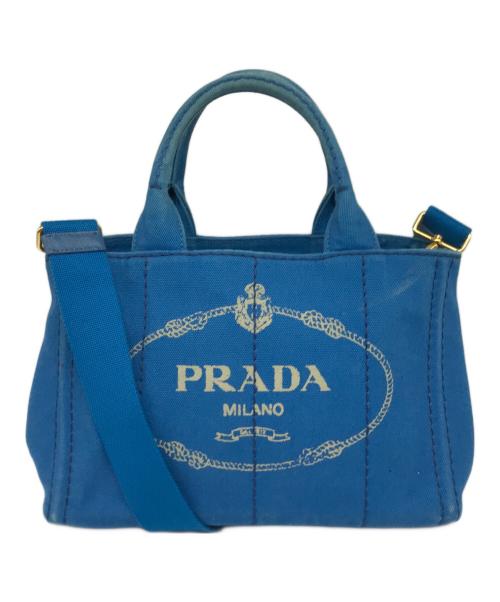 PRADA（プラダ）PRADA (プラダ) カナパ2wayミニトートバッグ ブルーの古着・服飾アイテム