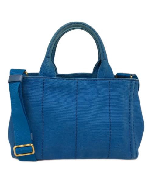 PRADA（プラダ）PRADA (プラダ) カナパ2wayミニトートバッグ ブルーの古着・服飾アイテム