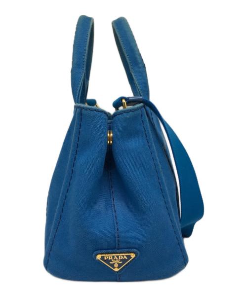 PRADA（プラダ）PRADA (プラダ) カナパ2wayミニトートバッグ ブルーの古着・服飾アイテム