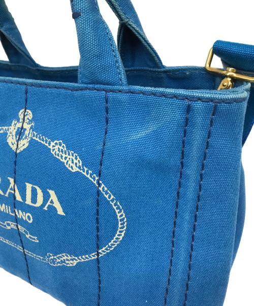 PRADA（プラダ）PRADA (プラダ) カナパ2wayミニトートバッグ ブルーの古着・服飾アイテム