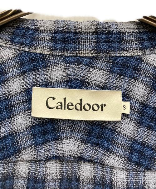 Caledoor（カレドアー）CALEDOOR (カレドアー) Panama Cloth Check Open Collar Shirt ブルー サイズ:Sの古着・服飾アイテム