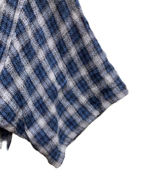 Caledoor（カレドアー）CALEDOOR (カレドアー) Panama Cloth Check Open Collar Shirt ブルー サイズ:Sの古着・服飾アイテム