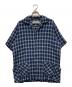 CALEDOOR（カレドアー）の古着「Panama Cloth Check Open Collar Shirt」｜ブルー