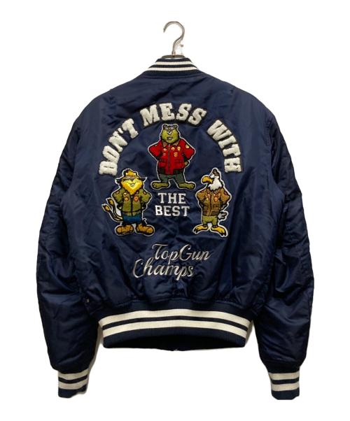 TOP GUN（トップガン）TOP GUN (トップガン) ワッペン付きMA-1フライトジャケット ネイビー サイズ:Ⅿの古着・服飾アイテム