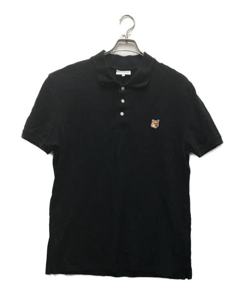 maison kitsune（アシッドメゾンキツネ）maison kitsune (アシッドメゾンキツネ) フォックスヘッド ポロシャツ ブラック サイズ:XLの古着・服飾アイテム