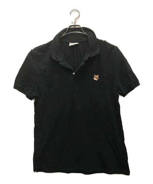 maison kitsune（アシッドメゾンキツネ）maison kitsune (アシッドメゾンキツネ) フォックスヘッド ポロシャツ ブラック サイズ:XLの古着・服飾アイテム