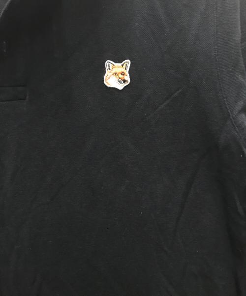 maison kitsune（アシッドメゾンキツネ）maison kitsune (アシッドメゾンキツネ) フォックスヘッド ポロシャツ ブラック サイズ:XLの古着・服飾アイテム