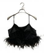 PRANK PROJECTプランクプロジェクト）の古着「コンビネーションキャミソールダブルフェザーファー」｜ブラック