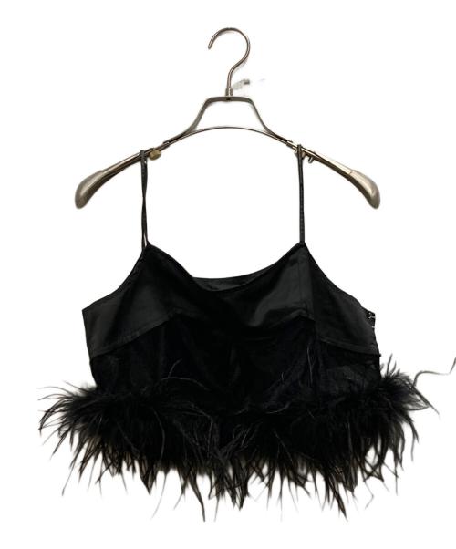 PRANK PROJECT（プランクプロジェクト）PRANK PROJECT (プランクプロジェクト) コンビネーションキャミソールダブルフェザーファー ブラック サイズ:FREEの古着・服飾アイテム