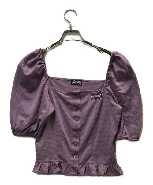 Hysteric Glamour（ヒステリックグラマー）Hysteric Glamour (ヒステリックグラマー) HEART刺繍 ショートブラウス パープル サイズ:FREEの古着・服飾アイテム