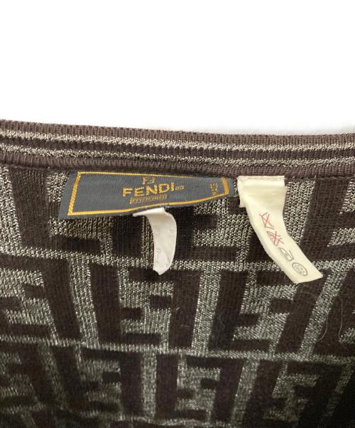 FENDI（フェンディ）FENDI (フェンディ) ズッカ柄モノグラムニット ブラウン サイズ:42の古着・服飾アイテム