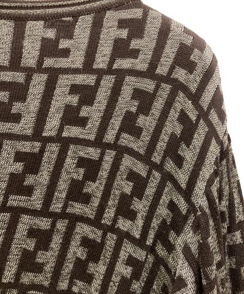 FENDI（フェンディ）FENDI (フェンディ) ズッカ柄モノグラムニット ブラウン サイズ:42の古着・服飾アイテム