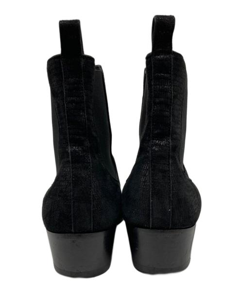 Saint Laurent Paris（サンローランパリ）Saint Laurent Paris (サンローランパリ) 型押しサイドゴアヒールブーツ ブラック サイズ:43の古着・服飾アイテム