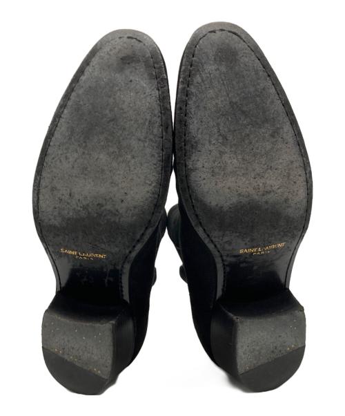 Saint Laurent Paris（サンローランパリ）Saint Laurent Paris (サンローランパリ) 型押しサイドゴアヒールブーツ ブラック サイズ:43の古着・服飾アイテム