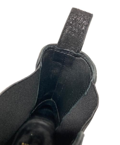 Saint Laurent Paris（サンローランパリ）Saint Laurent Paris (サンローランパリ) 型押しサイドゴアヒールブーツ ブラック サイズ:43の古着・服飾アイテム