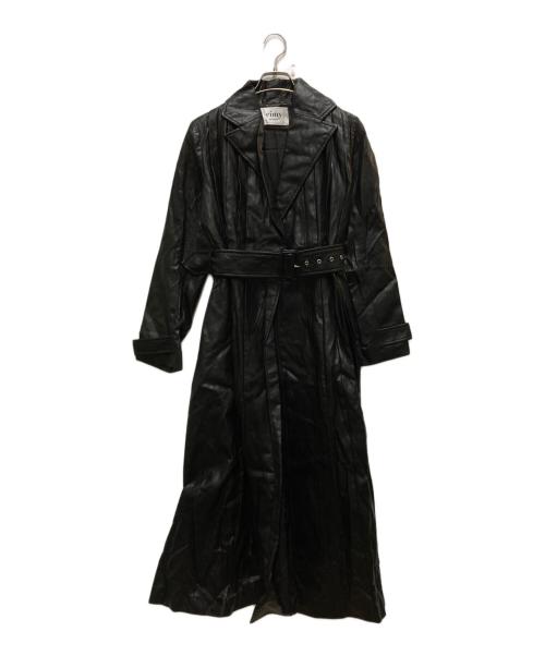 eimy istoire（エイミーイストワール）eimy istoire (エイミーイストワール) フェイクレザータックロングコート ブラック サイズ:FREEの古着・服飾アイテム
