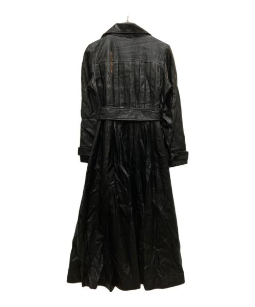 eimy istoire（エイミーイストワール）eimy istoire (エイミーイストワール) フェイクレザータックロングコート ブラック サイズ:FREEの古着・服飾アイテム