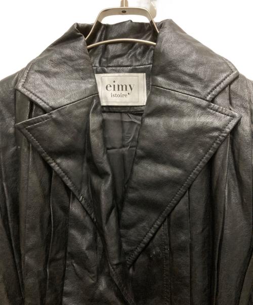 eimy istoire（エイミーイストワール）eimy istoire (エイミーイストワール) フェイクレザータックロングコート ブラック サイズ:FREEの古着・服飾アイテム