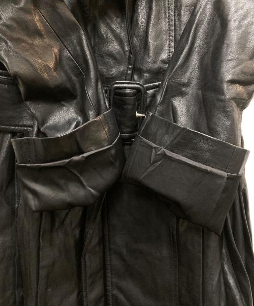 eimy istoire（エイミーイストワール）eimy istoire (エイミーイストワール) フェイクレザータックロングコート ブラック サイズ:FREEの古着・服飾アイテム
