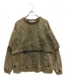 PRANK PROJECT（プランクプロジェクト）の古着「Layered Pigment Sweatshirt」｜イエロー