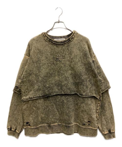 PRANK PROJECT（プランクプロジェクト）PRANK PROJECT (プランクプロジェクト) Layered Pigment Sweatshirt イエロー サイズ:FREEの古着・服飾アイテム