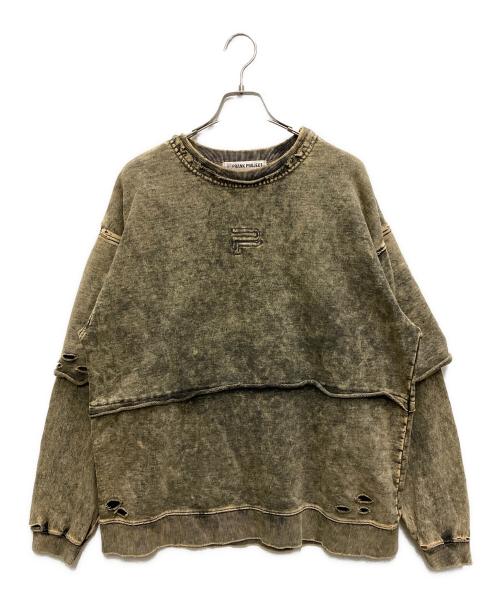 PRANK PROJECT（プランクプロジェクト）PRANK PROJECT (プランクプロジェクト) Layered Pigment Sweatshirt イエロー サイズ:FREEの古着・服飾アイテム
