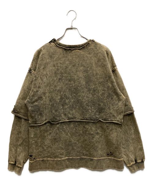 PRANK PROJECT（プランクプロジェクト）PRANK PROJECT (プランクプロジェクト) Layered Pigment Sweatshirt イエロー サイズ:FREEの古着・服飾アイテム