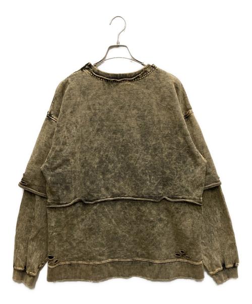 PRANK PROJECT（プランクプロジェクト）PRANK PROJECT (プランクプロジェクト) Layered Pigment Sweatshirt イエロー サイズ:FREEの古着・服飾アイテム