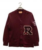 LETTERMAN'Sレターマンズ）の古着「レタードカーディガン」｜レッド