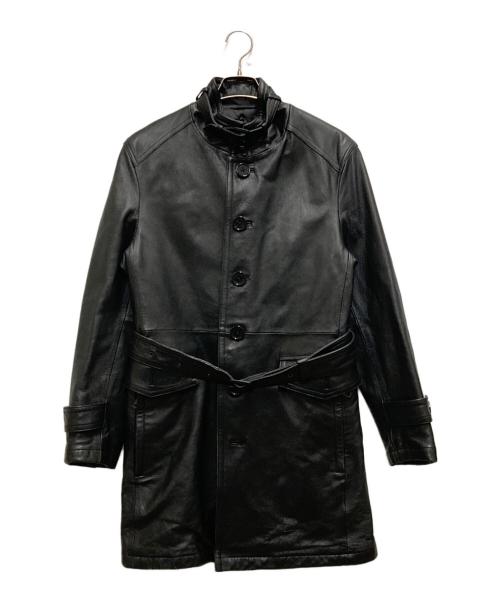 BURBERRY BLACK LABEL（バーバリーブラックレーベル）BURBERRY BLACK LABEL (バーバリーブラックレーベル) レザーコート ブラック サイズ:Ⅿの古着・服飾アイテム