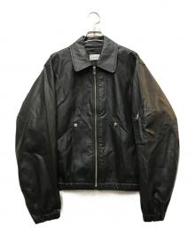 CONZ（コンズ）の古着「COMPACT BOMBER LEATHER JACKET」｜ブラック