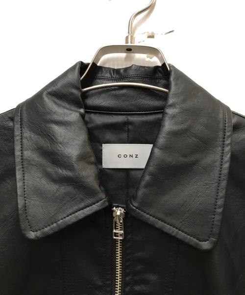 CONZ（コンズ）CONZ (コンズ) COMPACT BOMBER LEATHER JACKET ブラック サイズ:1の古着・服飾アイテム