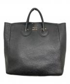 YOUNG & OLSEN The DRYGOODS STOREヤングアンドオルセン ザ ドライグッズストア）の古着「シボ革トートバッグ」｜ブラック