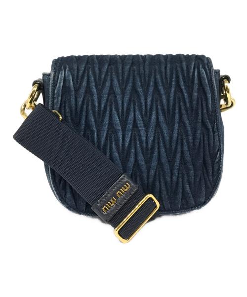 MIU MIU（ミュウミュウ）MIU MIU (ミュウミュウ) マテラッセデニムショルダーバッグ ネイビーの古着・服飾アイテム