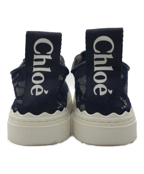 Chloe（クロエ）Chloe (クロエ) Lauren /レーススニーカー ネイビー サイズ:37の古着・服飾アイテム
