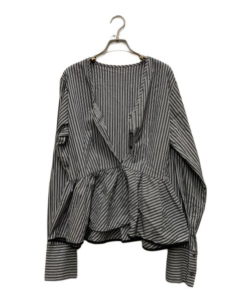 MAISON SPECIAL（メゾンスペシャル）MAISON SPECIAL (メゾンスペシャル) Edge Trim Ruffle Shirt グレー サイズ:FREEの古着・服飾アイテム