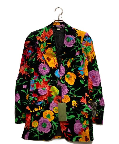 GUCCI（グッチ）GUCCI (グッチ) Ken scott (ケンスコット) フローラル総柄ジャケット ブラック サイズ:36 未使用品の古着・服飾アイテム