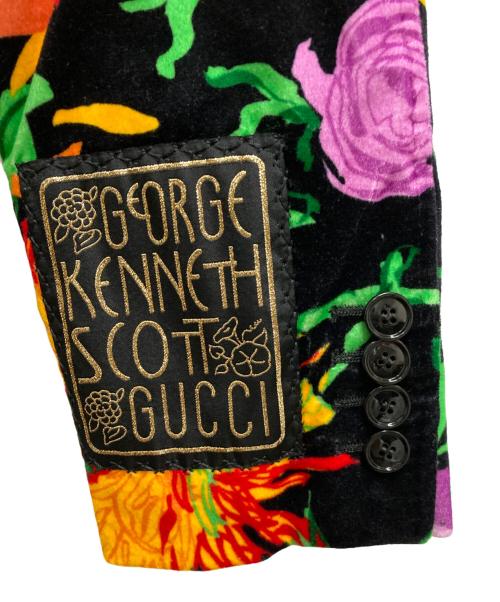GUCCI（グッチ）GUCCI (グッチ) Ken scott (ケンスコット) フローラル総柄ジャケット ブラック サイズ:36 未使用品の古着・服飾アイテム