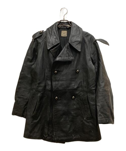 French Army（フレンチアーミー）French Army (フレンチアーミー) 80s レザーモーターサイクルコート ブラック サイズ:96Mの古着・服飾アイテム