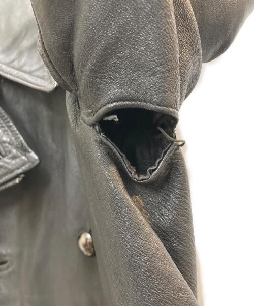 French Army（フランス軍）French Army (フランス軍) 80s レザーモーターサイクルコート ブラック サイズ:96Mの古着・服飾アイテム